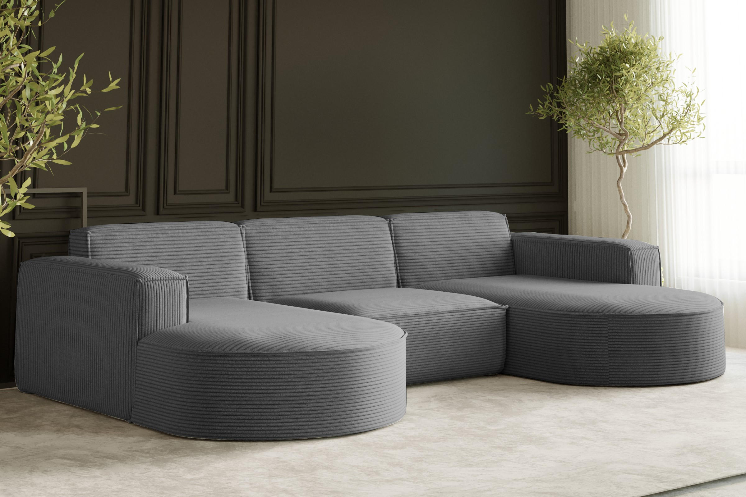 Thumbnail - Kaiser Möbel Ecksofa, Grau, Holz, 299x165 cm, Wohnzimmer, Sofas & Couches, Wohnlandschaften, Ecksofas