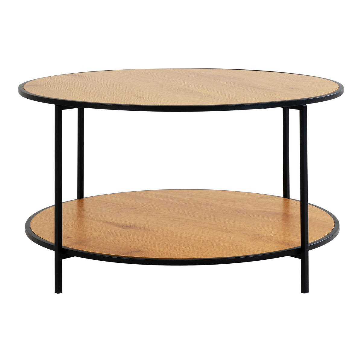 COUCHTISCH Vita Stahl, Spanplatte, Melaminfolie Natur - Naturfarben, Metall (80/80/45cm) - tinkaro
