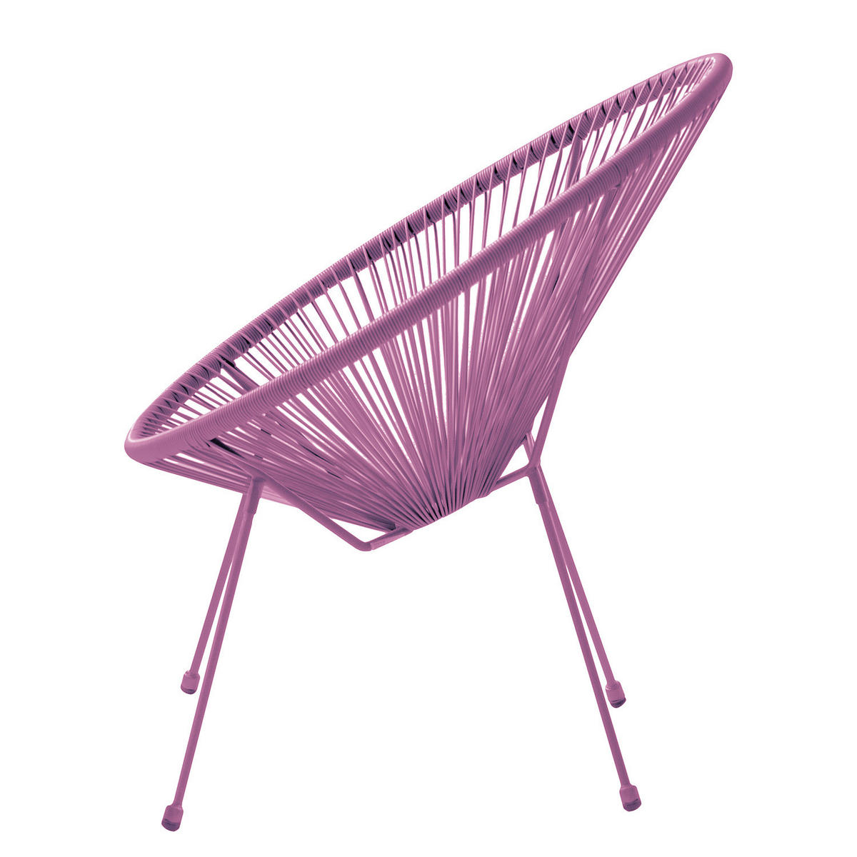 SITZGRUPPE - Stahl / Polyrattan - 3-teilig - Violett, Glas/Kunststoff - home24