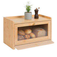 DÓZA na chlieb - svetlohnedá, drevo/plast (40/26/25cm) - Relaxdays