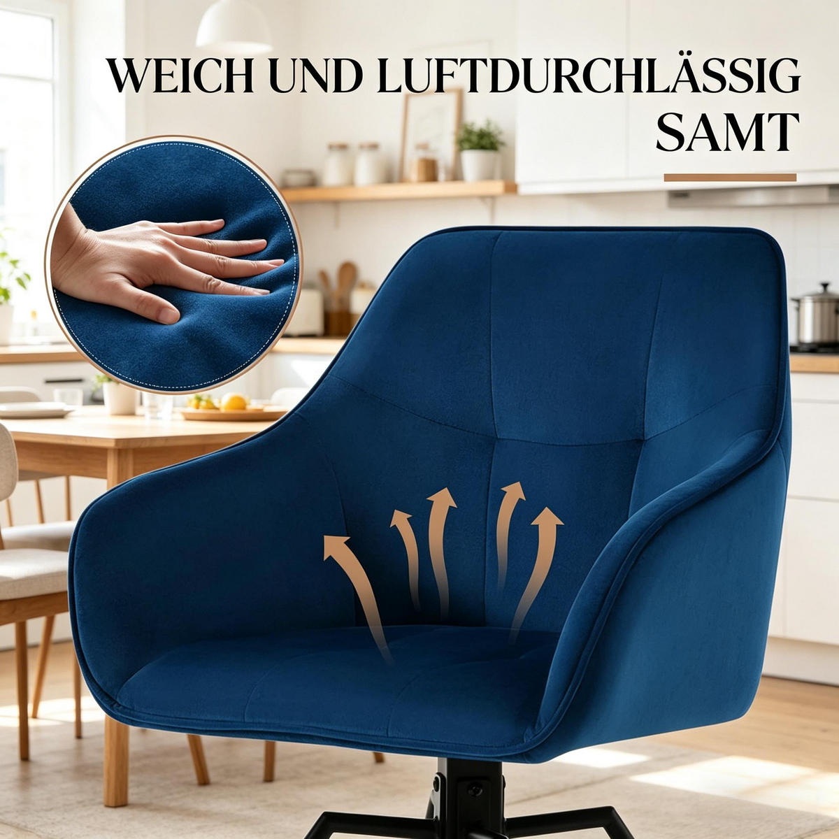 ARMLEHNSTUHL-SET DE-36126 2 Stück drehbar Grau - Blau, Metall (54/82.5/57cm) - ComfortXL