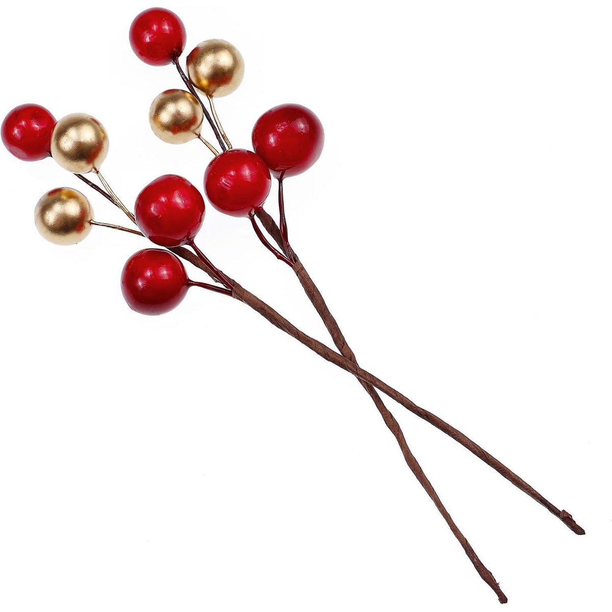 KÜNSTLICHE Beeren 20-teiliges Set Gold Rot - Multicolor, Kunststoff (3cm)