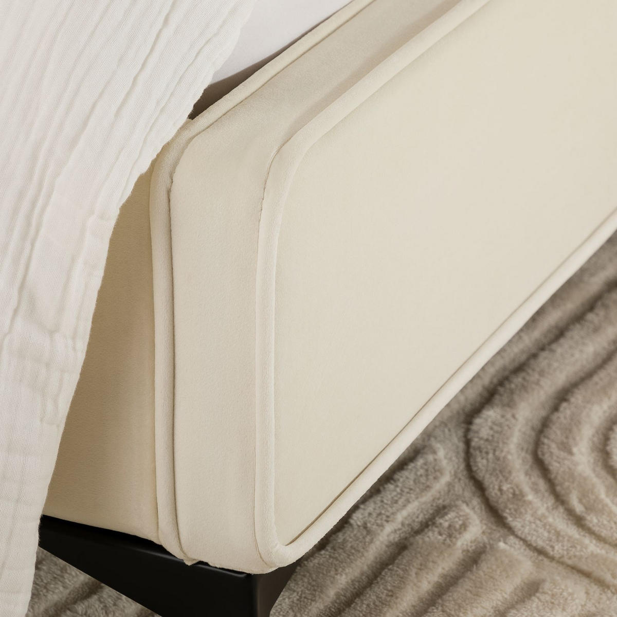 POLSTERBETT LAVORO 90X200 CM - Creme, Textil (90/200cm) - IDIMEX