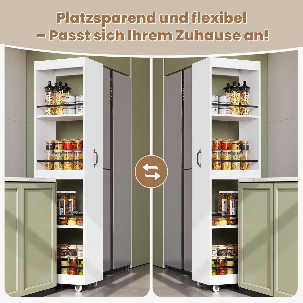 BÜCHERREGAL Hochregal 160cm mit Rollen Platzsparend Modern - Weiß, Holzwerkstoff (40/160.5/30cm) - FLIEKS
