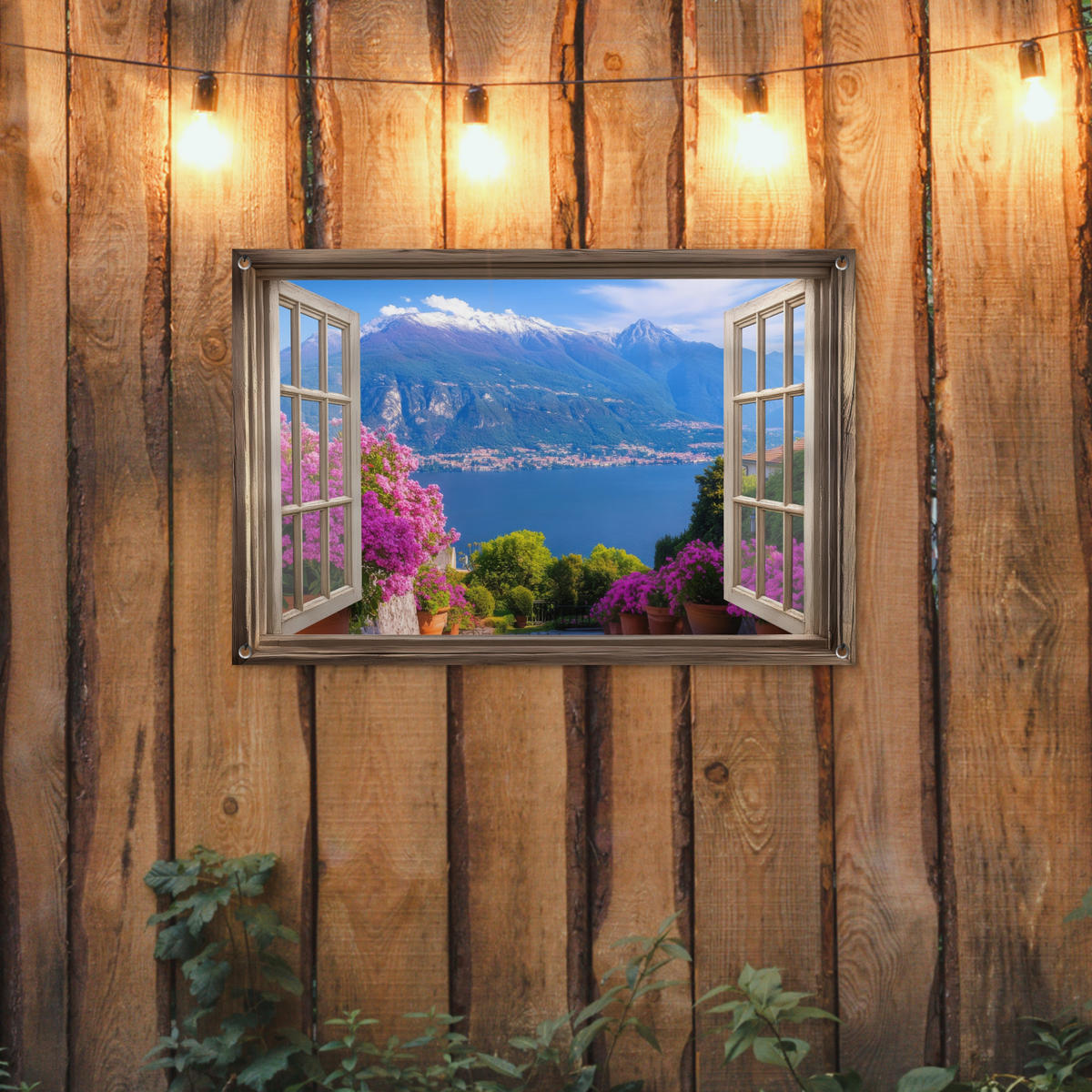 ZAHRADNÍ PLAKÁT Průhled - Hory - Krajina - Výhledy - Jezero 90x60 cm - modrá, plast (90/60/0.2cm) - OnlyWow