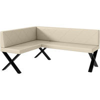 ECKBANK ERIC_X - Creme, Leder (128/168cm) - Meblini