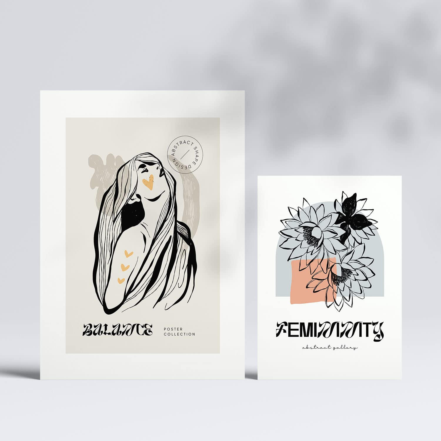 POSTER Set Mit 6 In Schwarzer Tinte Freundschaft A3 & A4 Rahmenlos - Klar, Papier (29/3cm) - Nacnic