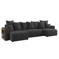 ECKSOFA SOLARIS U - Dunkelgrau/Schwarz, Holzwerkstoff (312/142cm) - Meblini