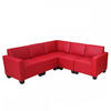 COUCH-GARNITUR 5 Rot - Rot, Textil (195/195cm) - MCW