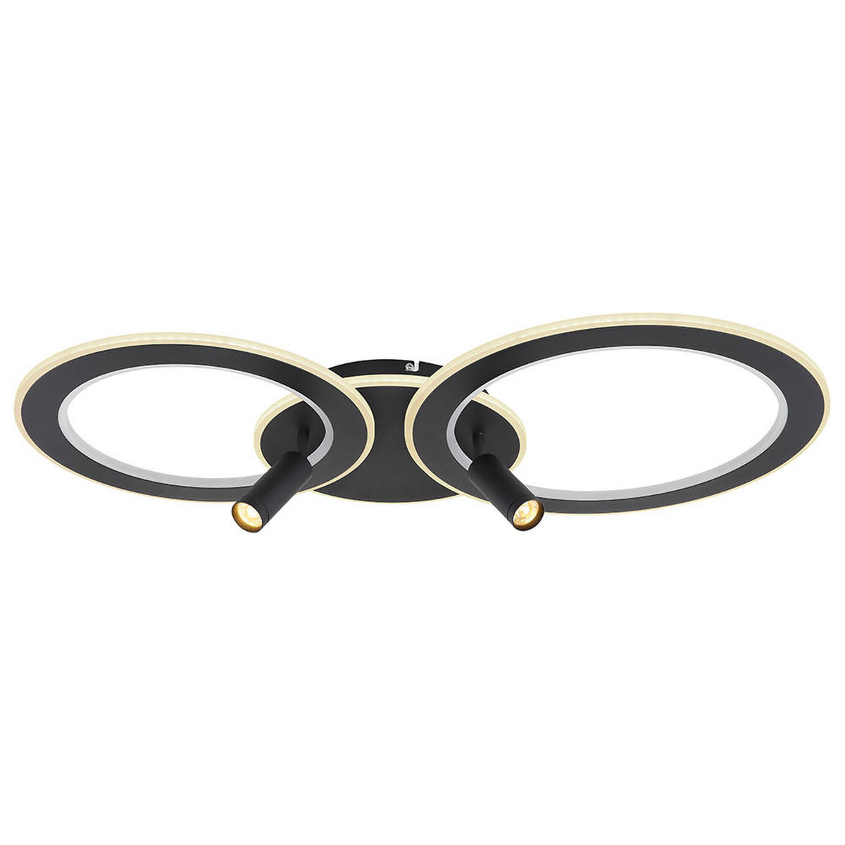 LED DECKENLEUCHTE Marian Schwarz Opal - Schwarz, Metall (89.5/50.7/13.5cm) - Globo Lighting
