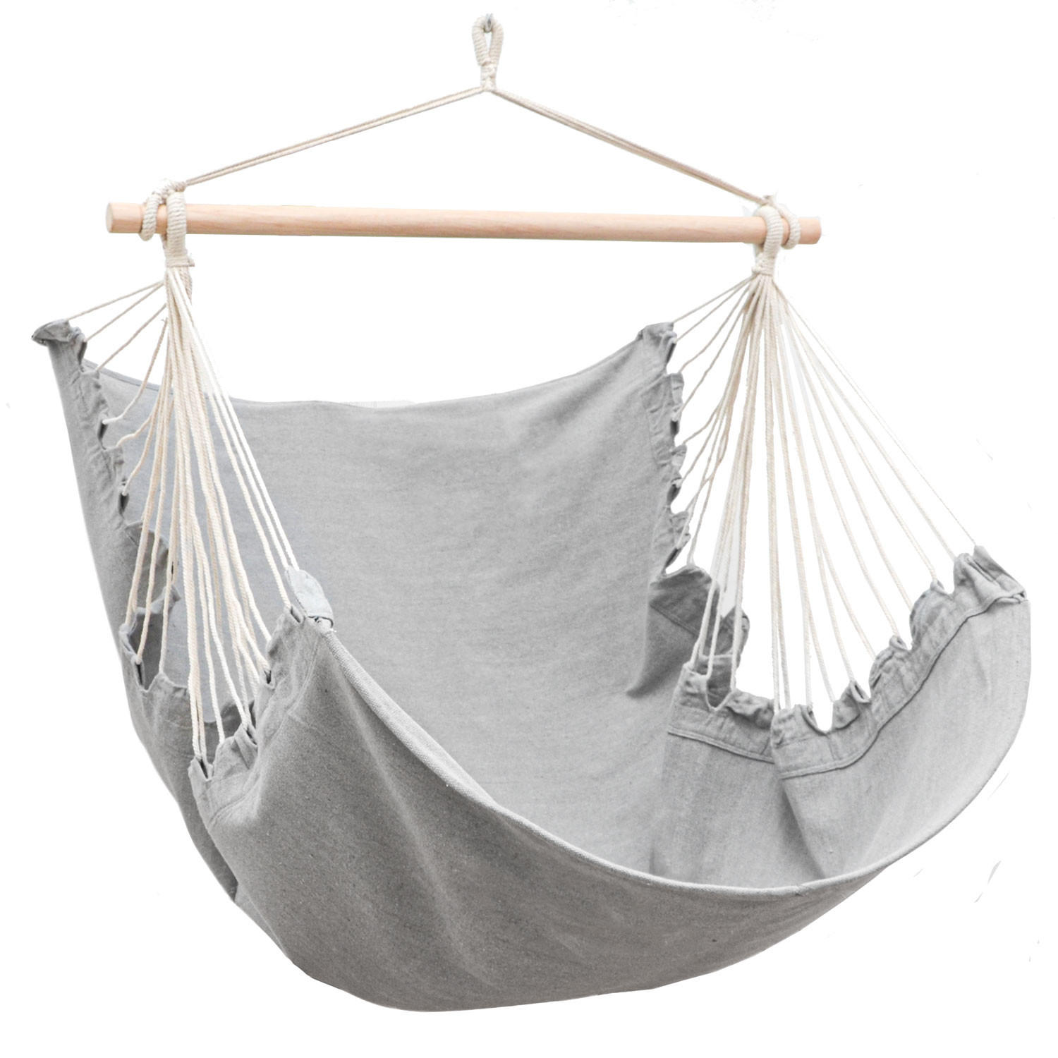 XL HÄNGESESSEL 155/125 cm Belastbar bis 100kg Grau - Grau, Textil (125/140/155cm) - Amanka