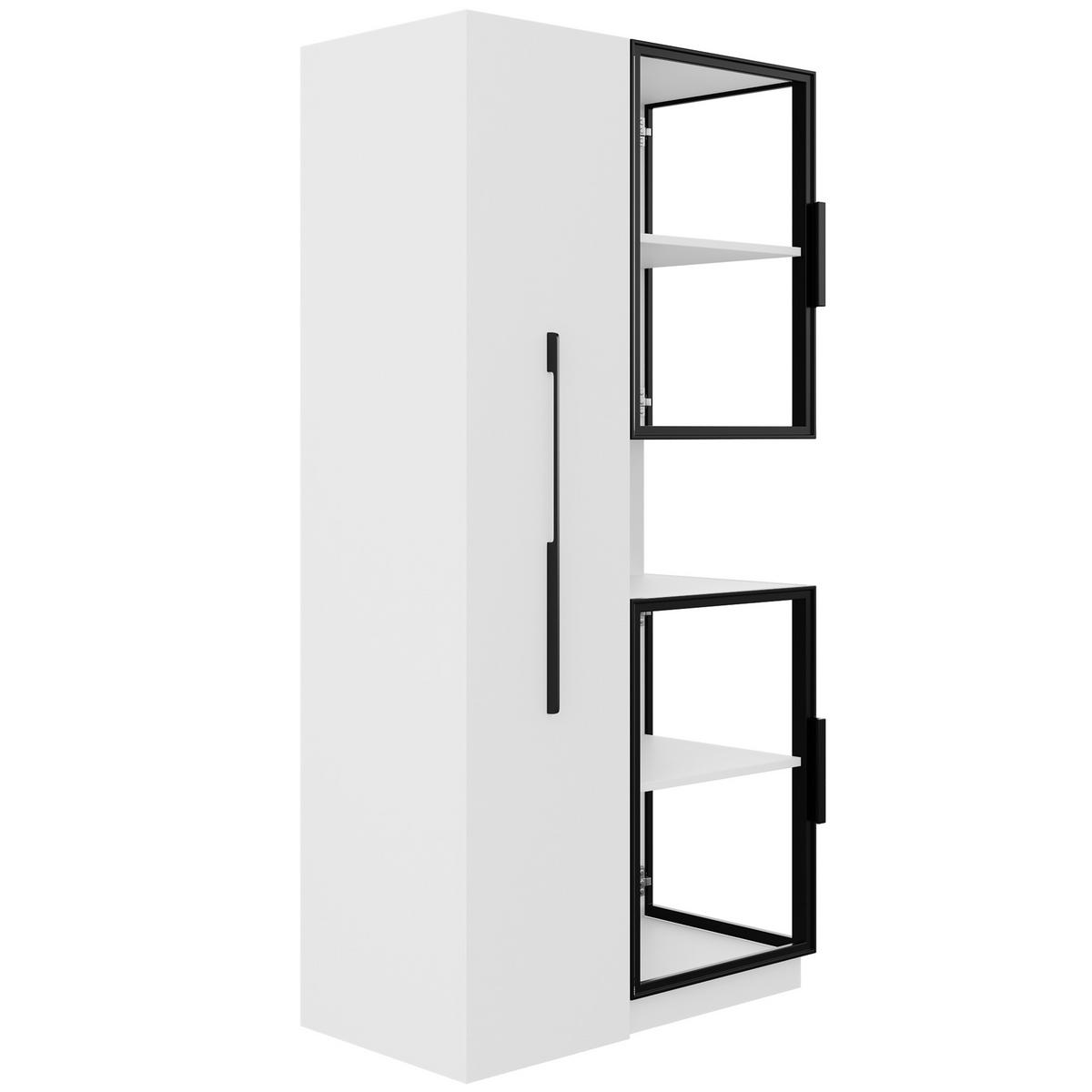 VITRINE LED Glasvitrine Ausziehregal Doppelglas 160cm - Weiß, Glas (70/160/38cm) - FLIEKS