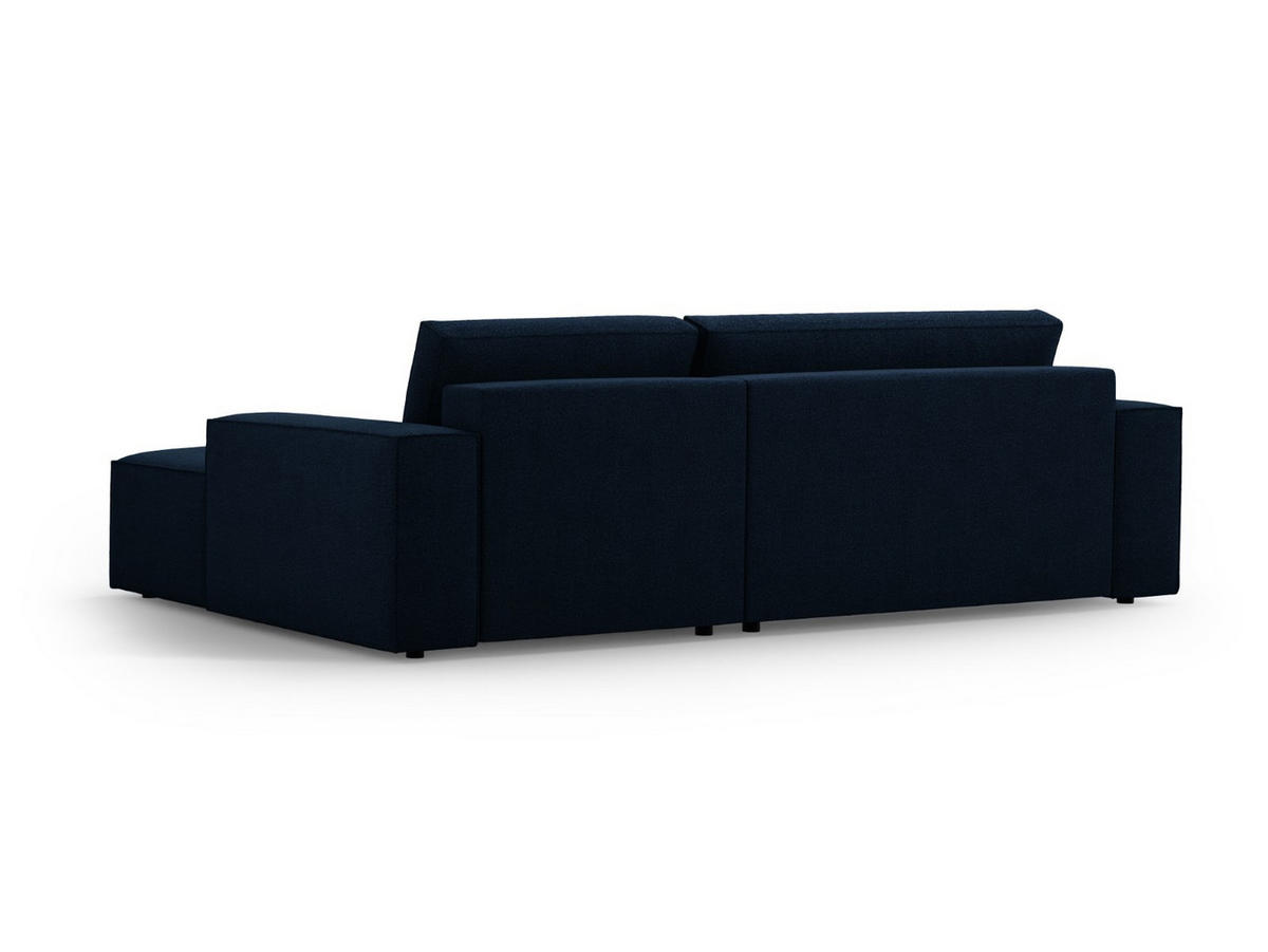 ECKSOFA ausklappbar rechts mit Container Jodie aus Boucle dunkelblau 3 Sitzplätze - Dunkelblau, Textil (151/246cm) - Micadoni