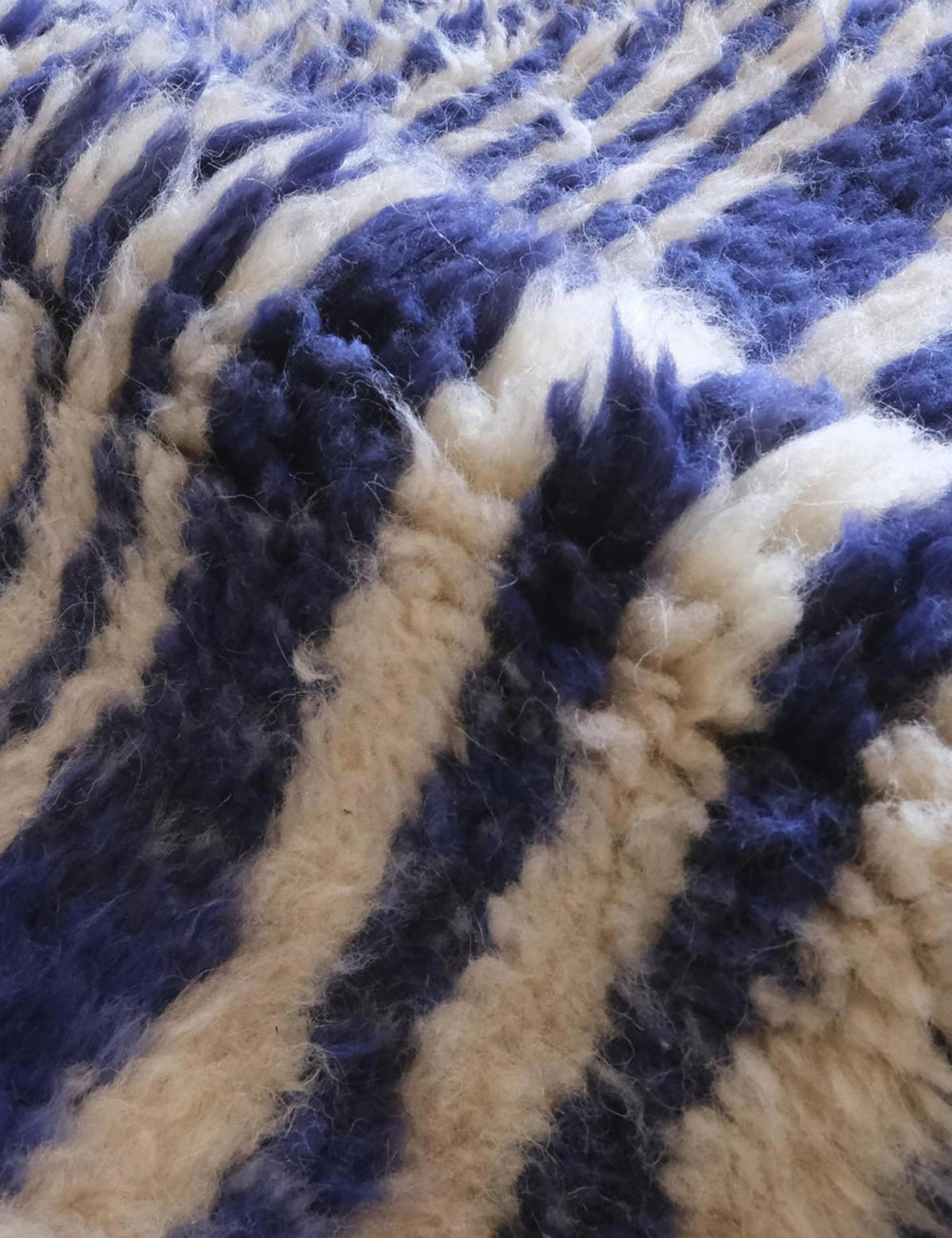 BERBERTEPPICH modern Design aus reiner Wolle 200x 300 cm - Blau, Naturmaterialien (200/300cm) - AFK Living