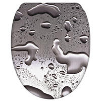 WC-SITZ mit Absenkautomatik & Top Fix Dewdrop - Grau, Holzwerkstoff (37.7/5.5/48cm) - Sanilo