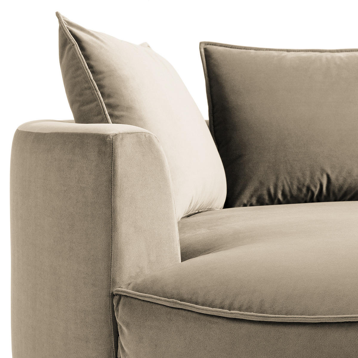 OTTOMANE - modular - Beige/Schwarz, Kunststoff/Textil (126/82/154cm) - home24