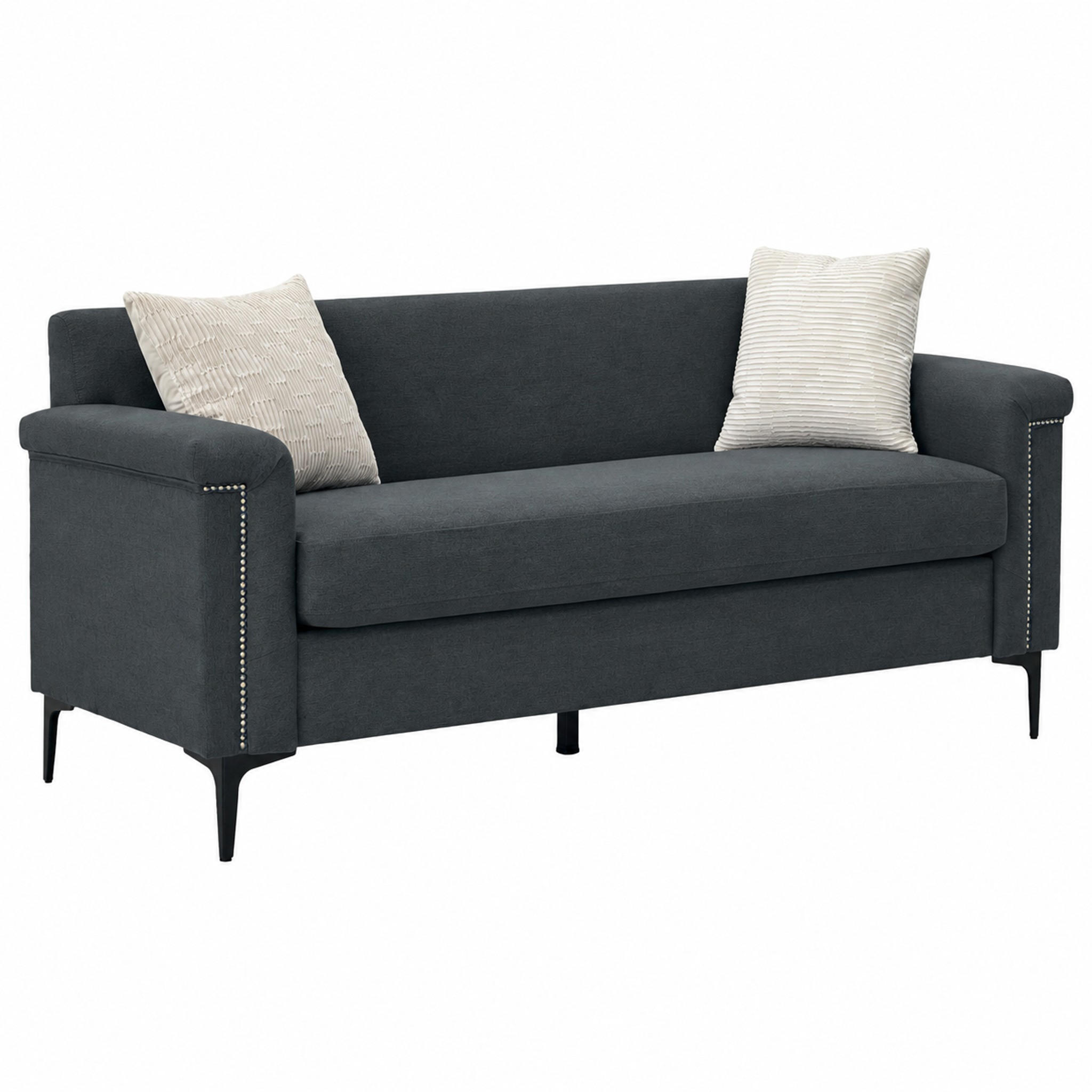 SOFA 2er-Set 172 cm Stoff Dark Gray - Dunkelgrau, Holz (73.5/81.5/172.1cm) - Meubliv