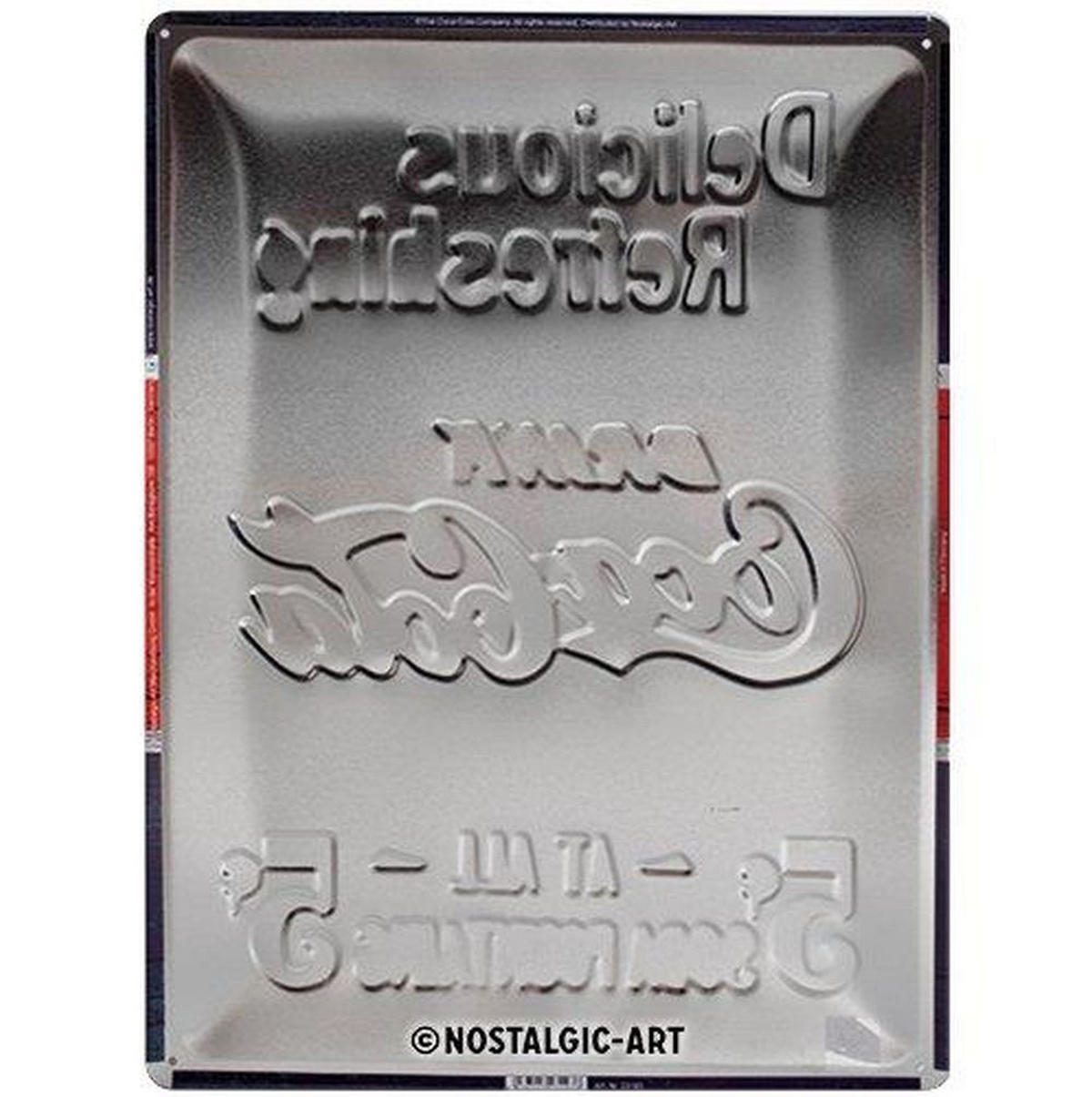 BLECHSCHILD 30/40 cm Coca-Cola Delicious Refreshing Blue - Multicolor, Metall (30/40/0.2cm) - Nostalgic-Art
