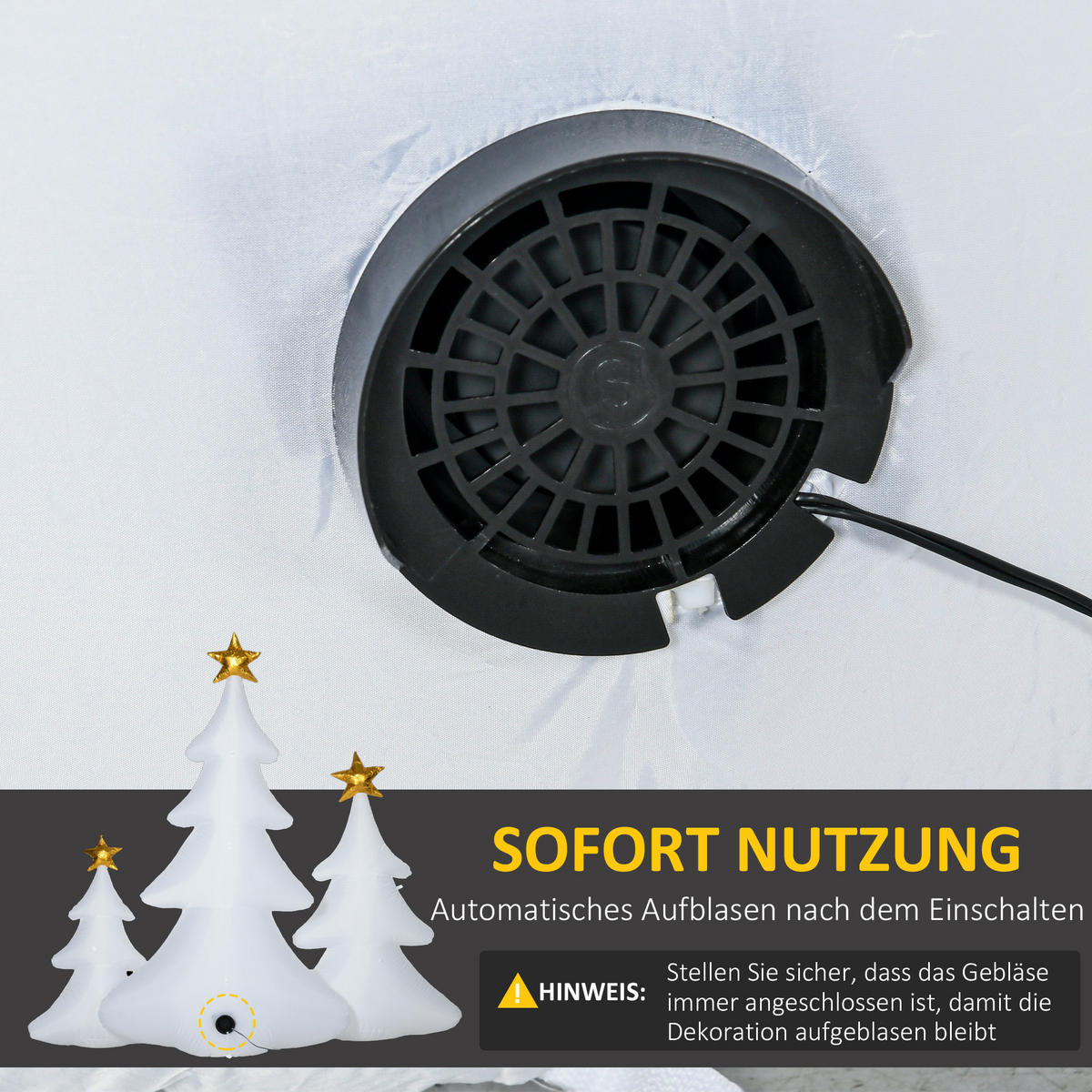 AUFBLASBARER Weihnachtsbaum, Polyester-Stoff, Mehrfarbig - Multicolor, Kunststoff (77/210/239cm) - HOMCOM
