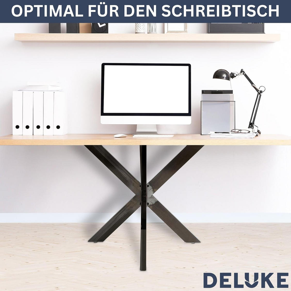 TISCHGESTELL Metall KRYT Schwarz glänzend 71x85x85 cm - Schwarz, Metall (85/71/85cm) - DELUKE