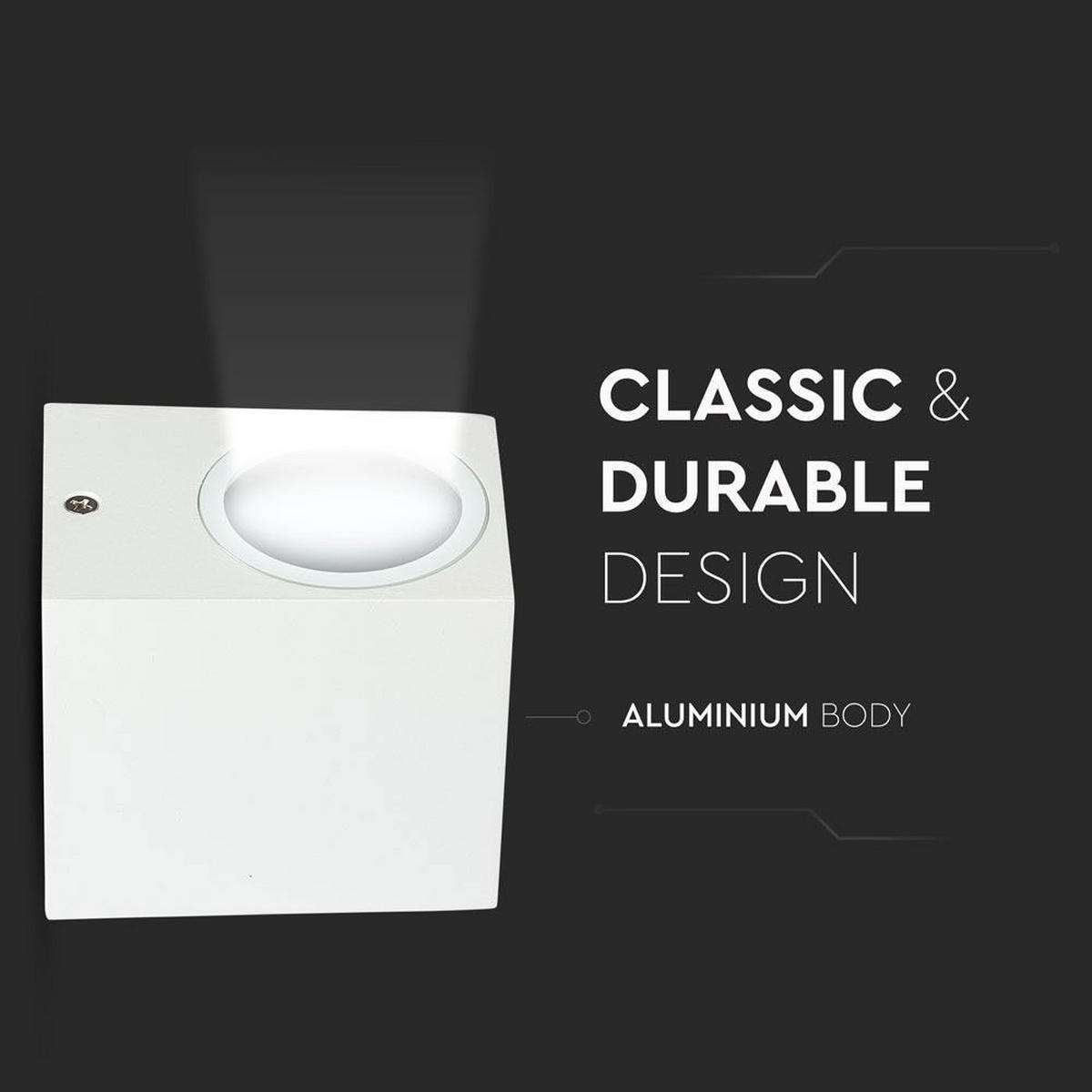 LED WANDLEUCHTE Aluminium Weiß - Weiß, Metall (9.2/6.8/8cm)