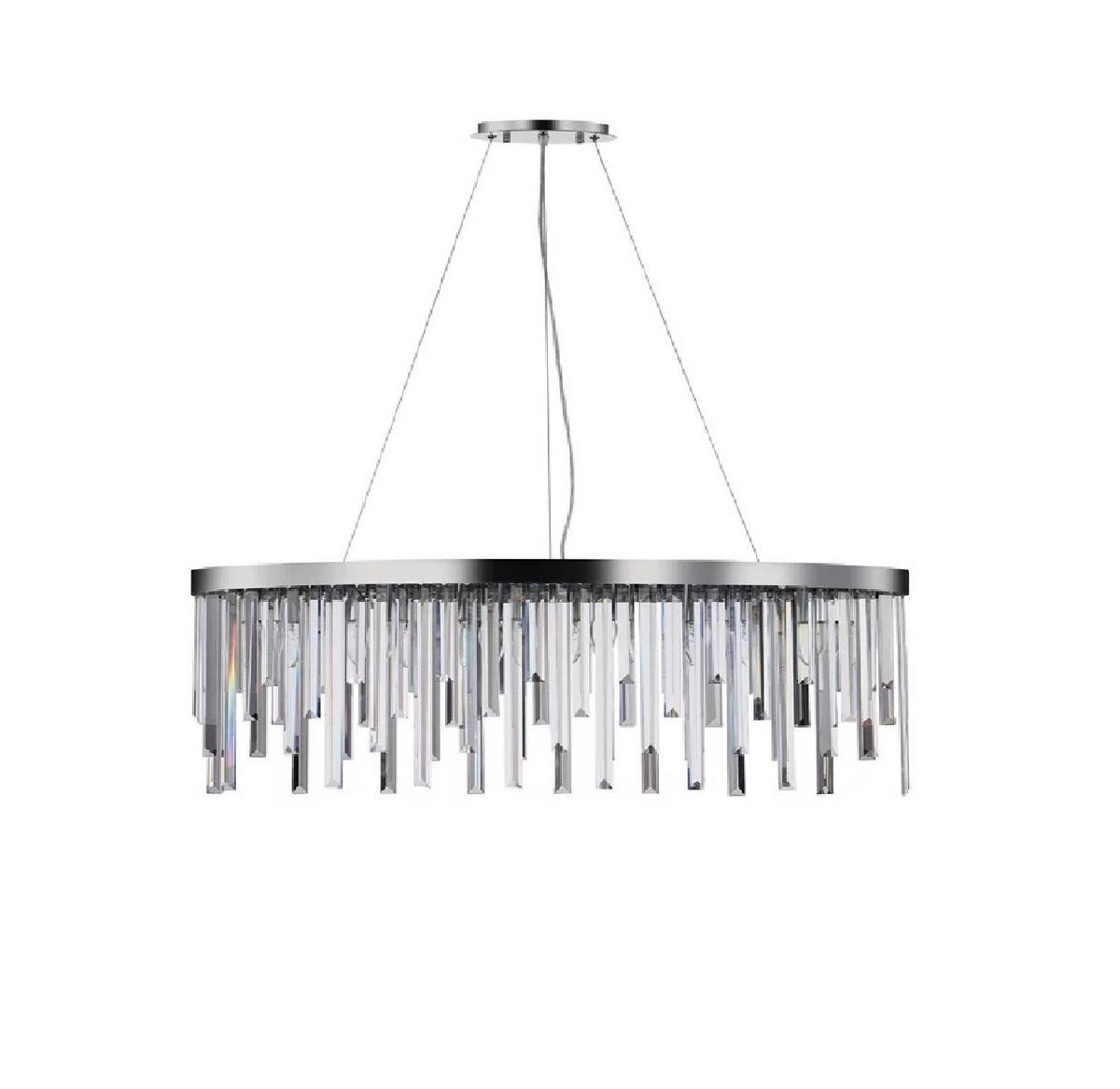 HÄNGELEUCHTE Pendelleuchte Starnberg 90cm mit funkelnden Kristallstäben Silber - Silberfarben, Glas (20/90/32cm) - PGA Lights