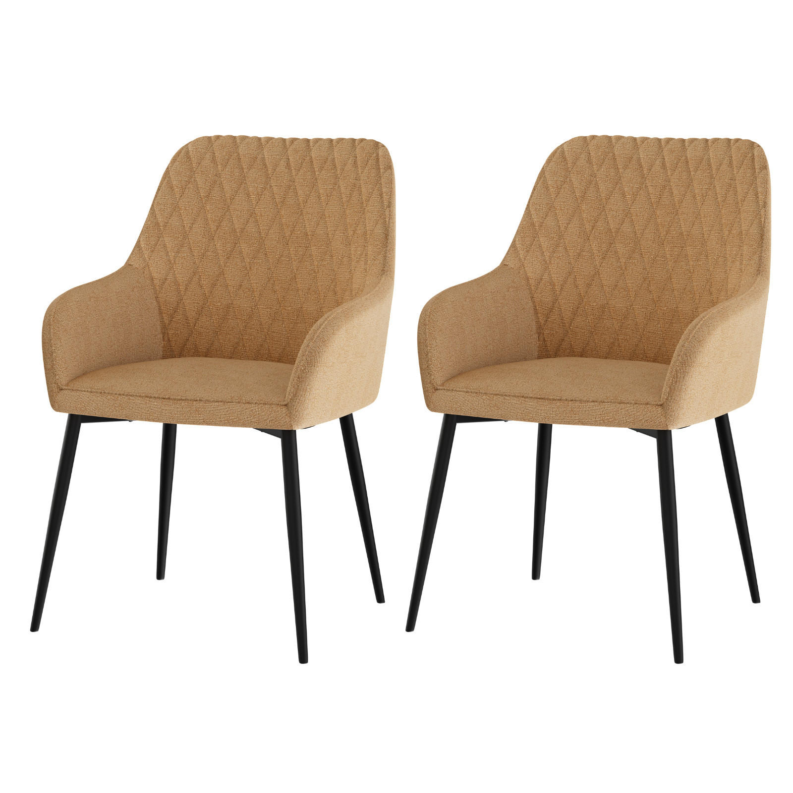 ARMLEHNSTUHL-SET 2 Stück in Stoff(YZ8) - Champagner, Textil (59/78/65cm) - HOMAVO