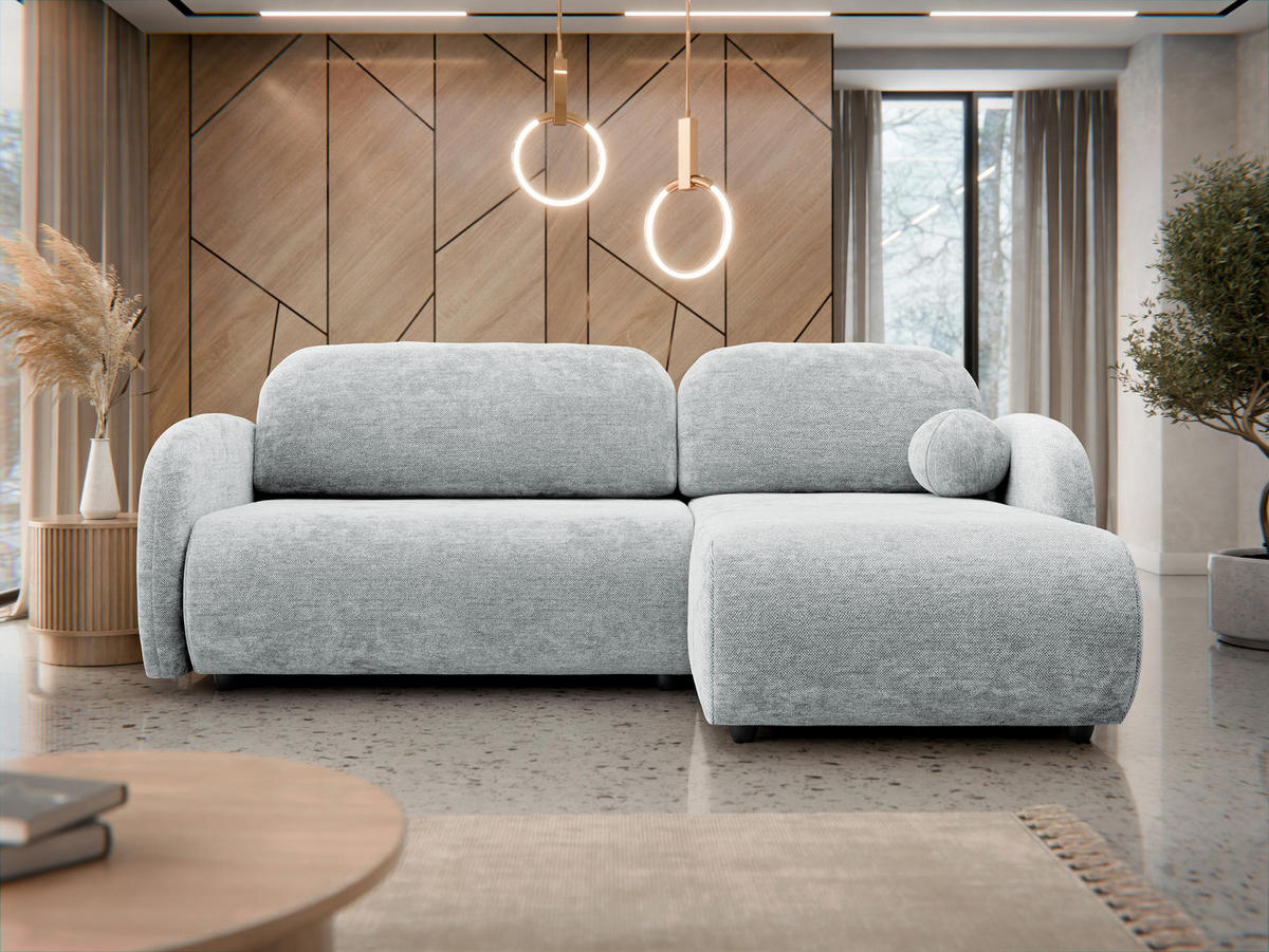 ECKSOFA Dream L - Hellgrau/Schwarz, Holz/Kunststoff (233/160cm) - MIRJAN24