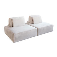 MODULSOFA WIOLO SOFT 2 MODULE 2 KISSEN Cremeweiß Cord - Creme/Schwarz, Kunststoff/Textil (222/84/111cm) - KAWOLA