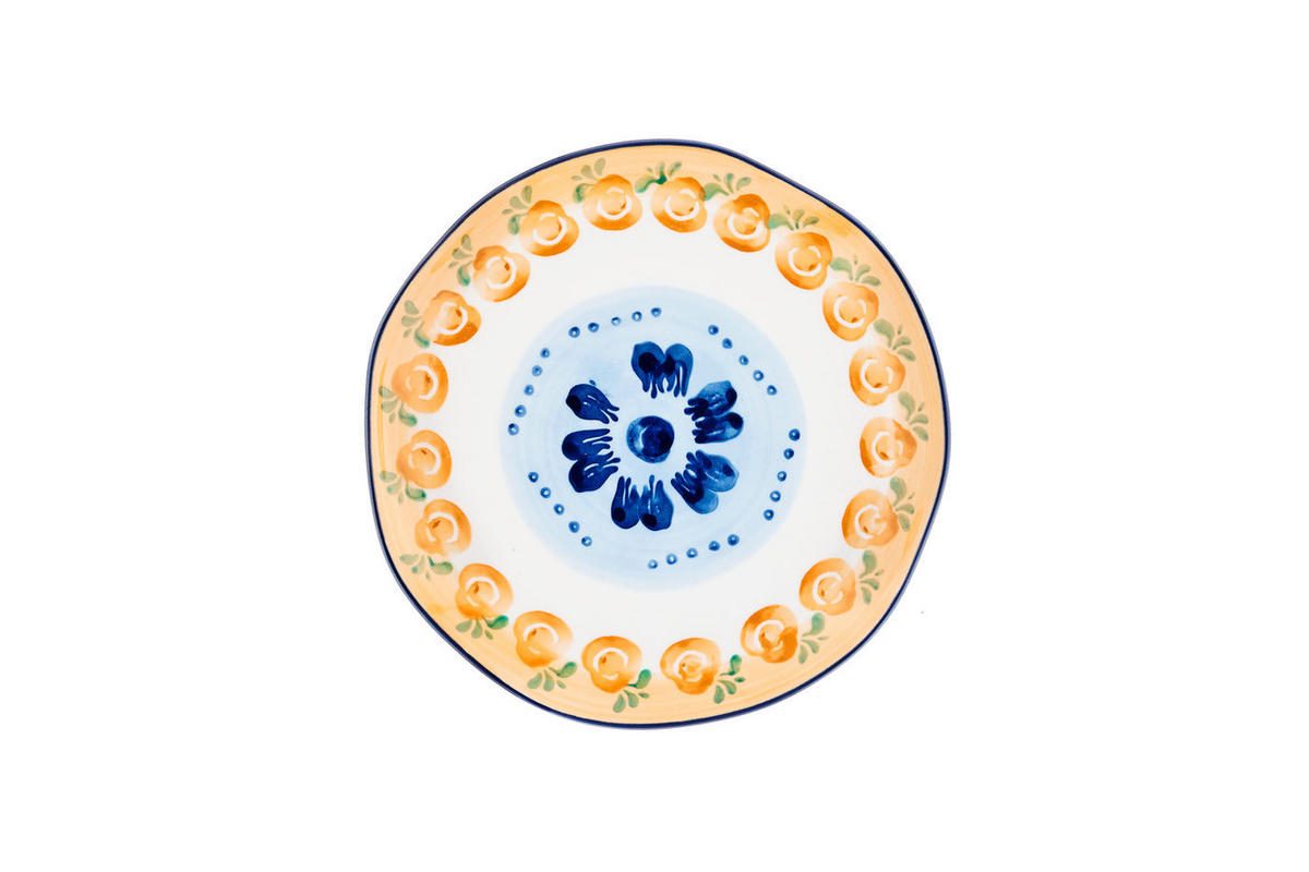 TELLER Napoli Ø20cm - 4er-Set - Zitrusfrucht - Weiß, Keramik (20cm) - Björn
