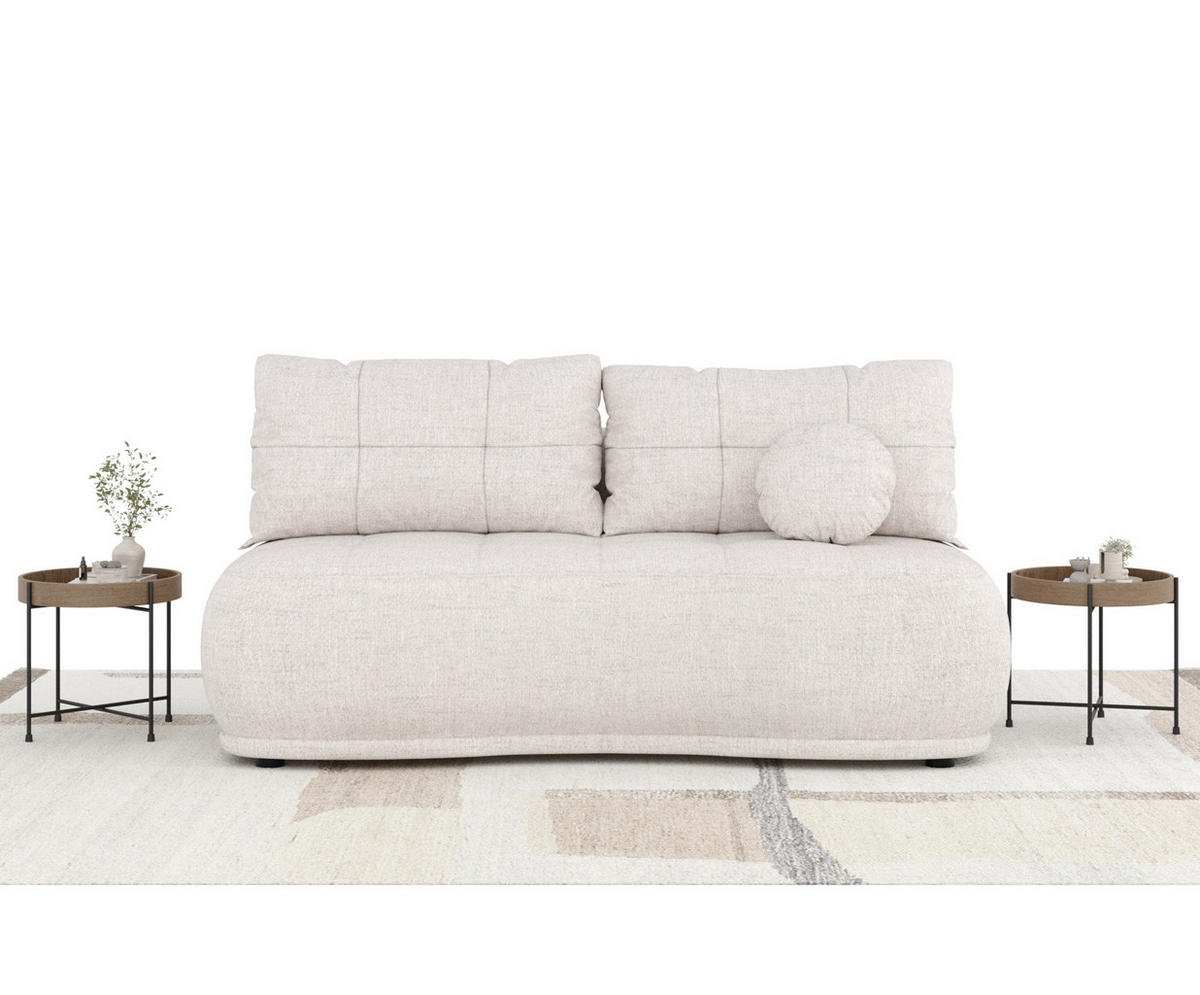 SCHLAFSOFA Cirrus Beige Webstoff - Beige/Schwarz, Holz/Holzwerkstoff (206/95/105cm) - Maison de Reve