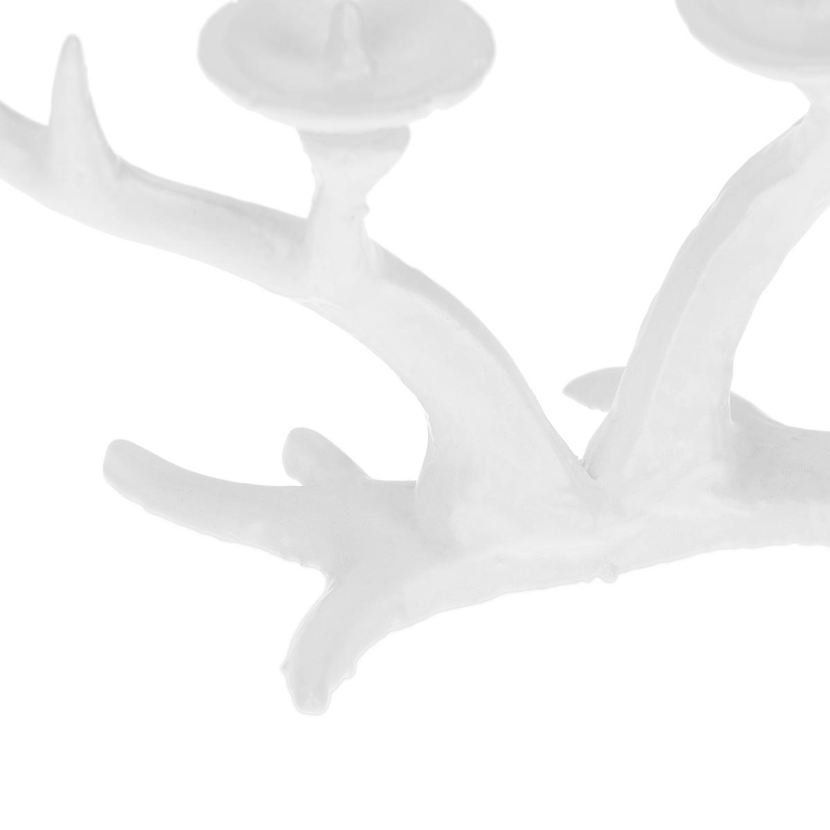 KERZENSTÄNDER - Weiß, Metall (22/13/10.5cm) - Relaxdays