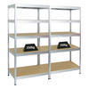 SCHWERLASTREGAL Rivet 2er-Set mit 2x 180x90x60 cm Fachlast 250 kg Verzinkt - Silberfarben, Metall (180/180/60cm) - PROREGAL