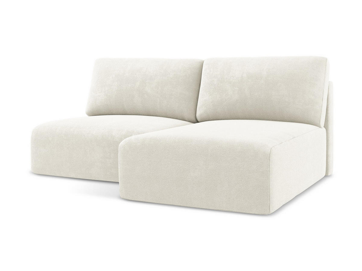 ECKSOFA mit Schlaffunktion rechts Chenille Stoff Weiß - Pink/Schwarz, Kunststoff/Textil (210/149cm) - Makamii