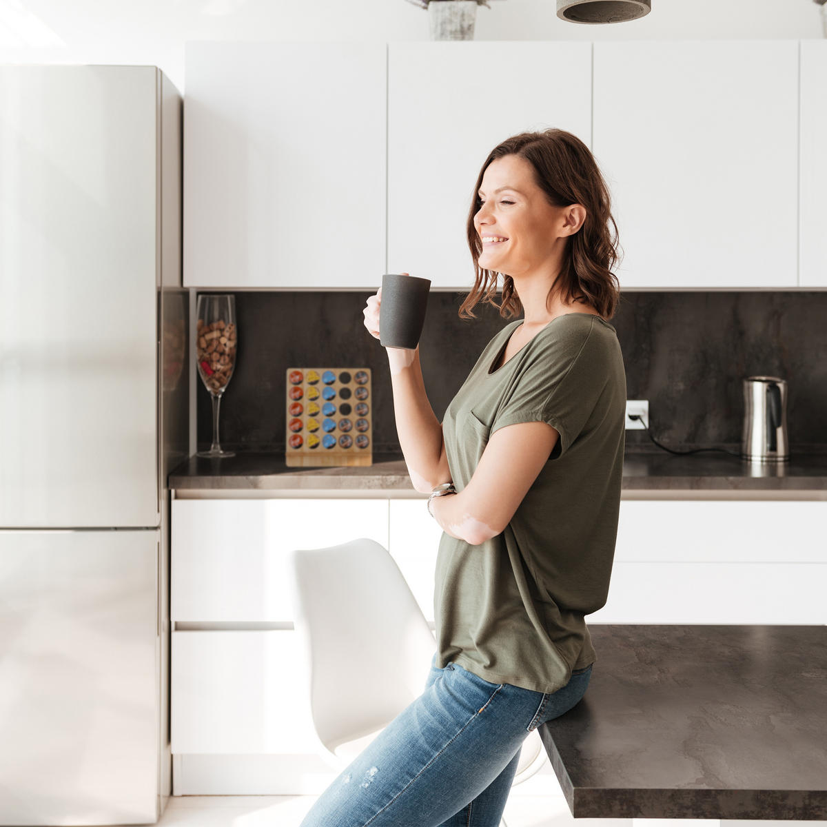 KAPSELHALTER - Hellbraun, Holz (27/30/13cm) - Relaxdays