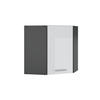 ECKHÄNGESCHRANK R-Line Weiß Hochglanz 57 cm - Weiß Hochglanz/Anthrazit, Holzwerkstoff (57/60/34.1cm) - Vicco