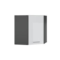 ECKHÄNGESCHRANK R-Line Weiß Hochglanz 57 cm - Weiß Hochglanz/Anthrazit, Holzwerkstoff (57/60/34.1cm) - Vicco