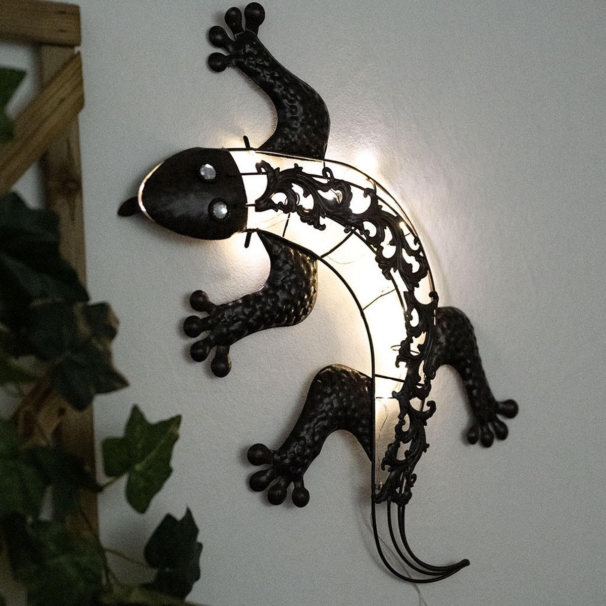 LED AUSSENLEUCHTE Gecko Bronzefarben - Bronzefarben, Metall (5/50/25cm) - Globo Lighting
