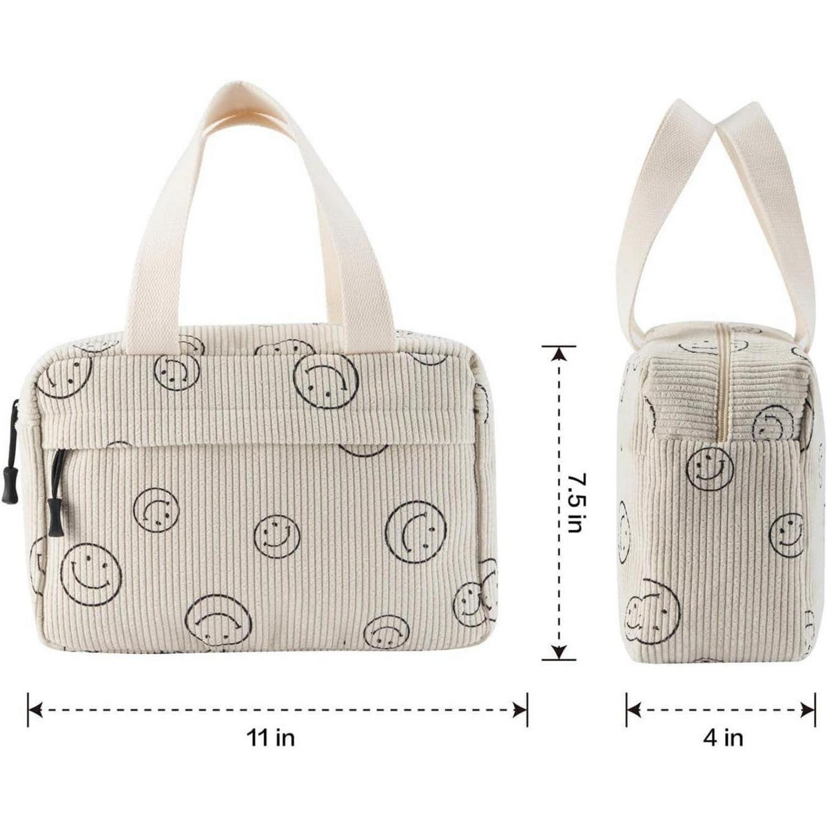 KULTURTASCHE Cord Damen Beige-c 30 cm - Multicolor, Textil (18/2/26cm)