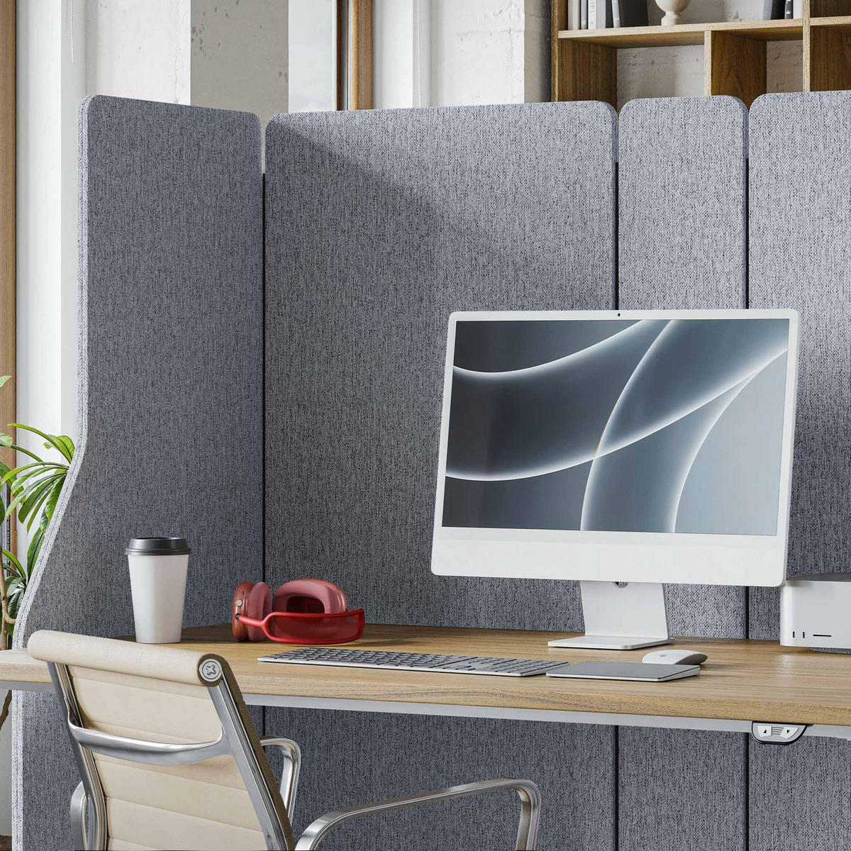 AKUSTIKSCHUTZWAND SADIE - Grau, Metall (260/145/2cm) - Jan Nowak