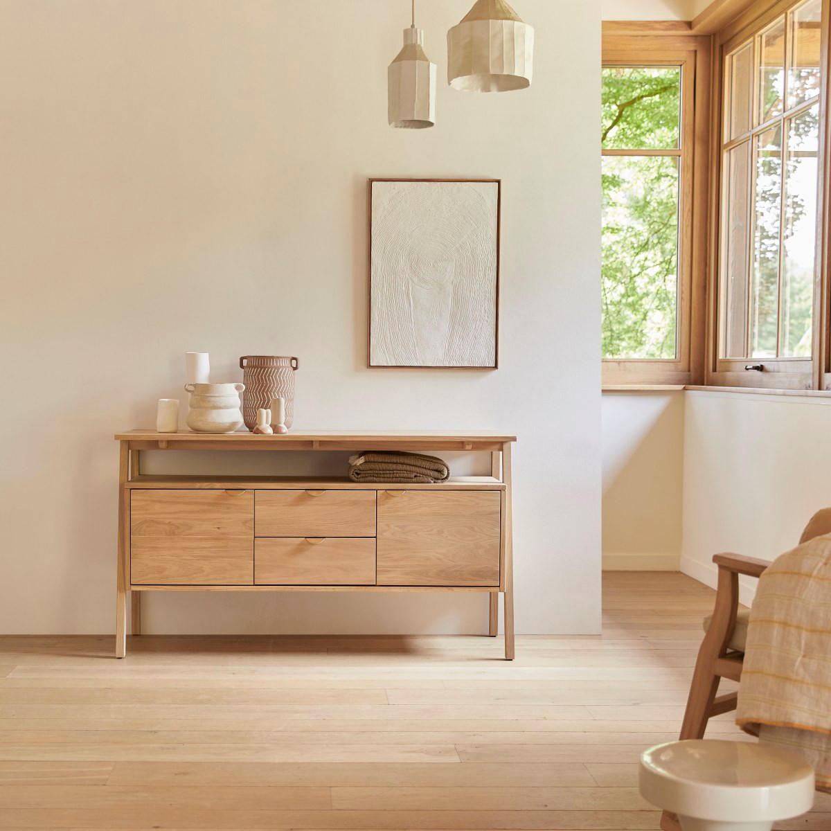 SIDEBOARD Pola Natur aus Eiche - Naturfarben, Holz (140/78/50cm) - Tikamoon