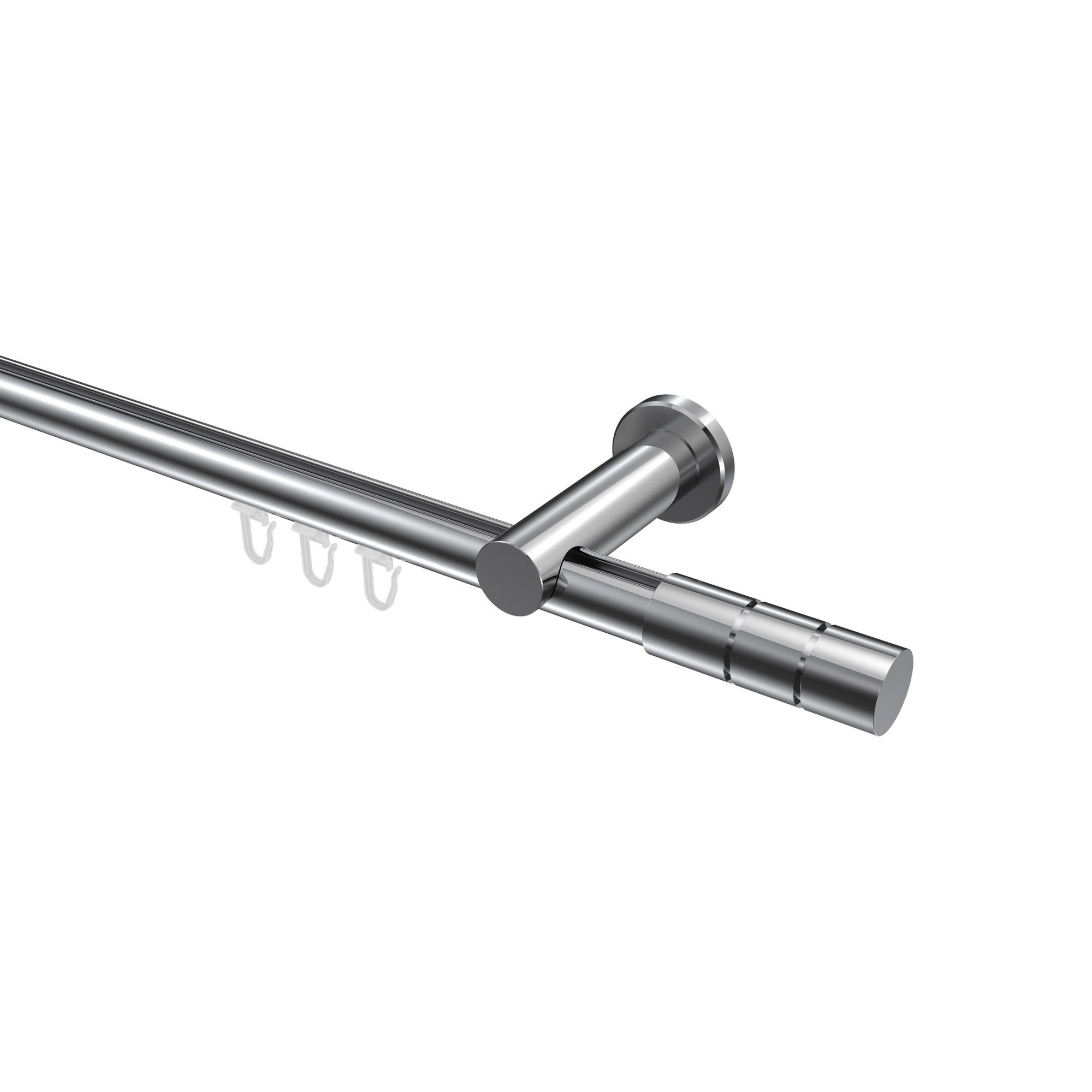 INNENLAUF-GARDINENSTANGEN-SET Platon Elanto 160 cm, 1-läufig, 20 mm Ø Chrom - Chromfarben, Metall (160cm) - INTERDECO