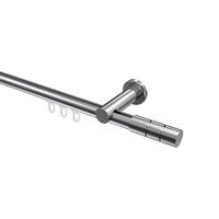 INNENLAUF-GARDINENSTANGEN-SET Platon Elanto 200 cm, 1-läufig, 20 mm Ø Chrom - Chromfarben, Metall (200cm) - INTERDECO