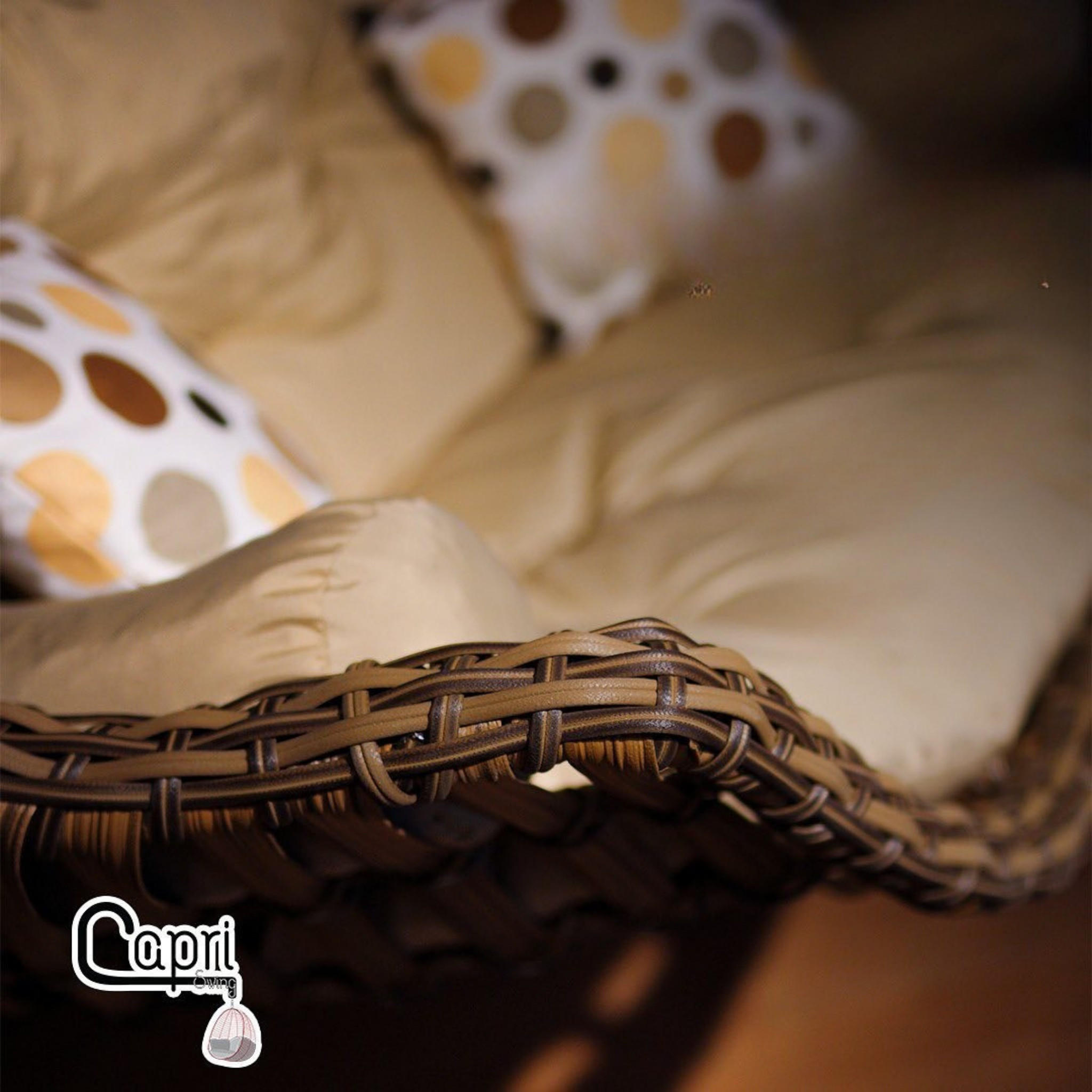 Thumbnail - Gowoll Hängesessel, Hellbraun, Metall, 2-Sitzer, 90x214x173 cm, Gartenmöbel, Hängesessel