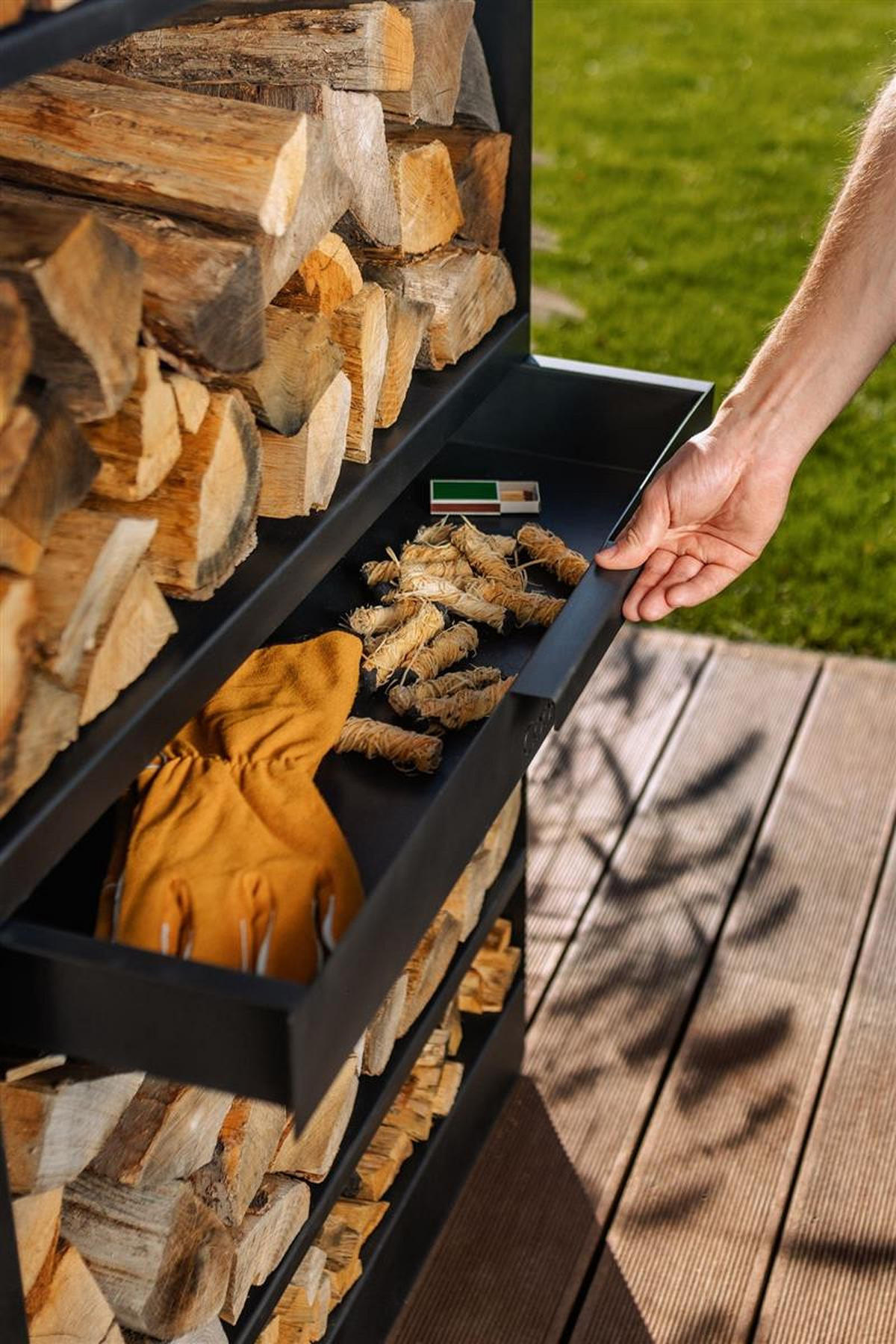 KAMINHOLZREGAL Oregon Stahl schwarz 120 cm - Schwarz, Metall (40/120/30cm) - Mr. Deko