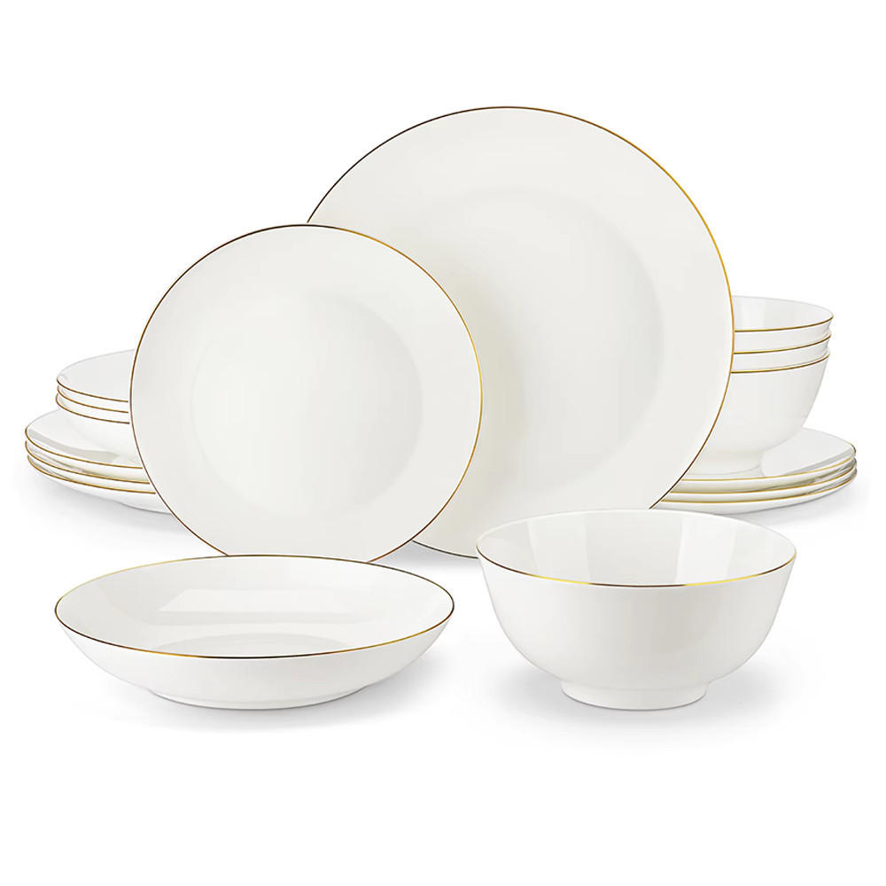 KOMBISERVICE 32-teilig Knochenporzellan Geschirrset für 8 Personen - Weiß, Keramik (27/2/27cm) - Kaket