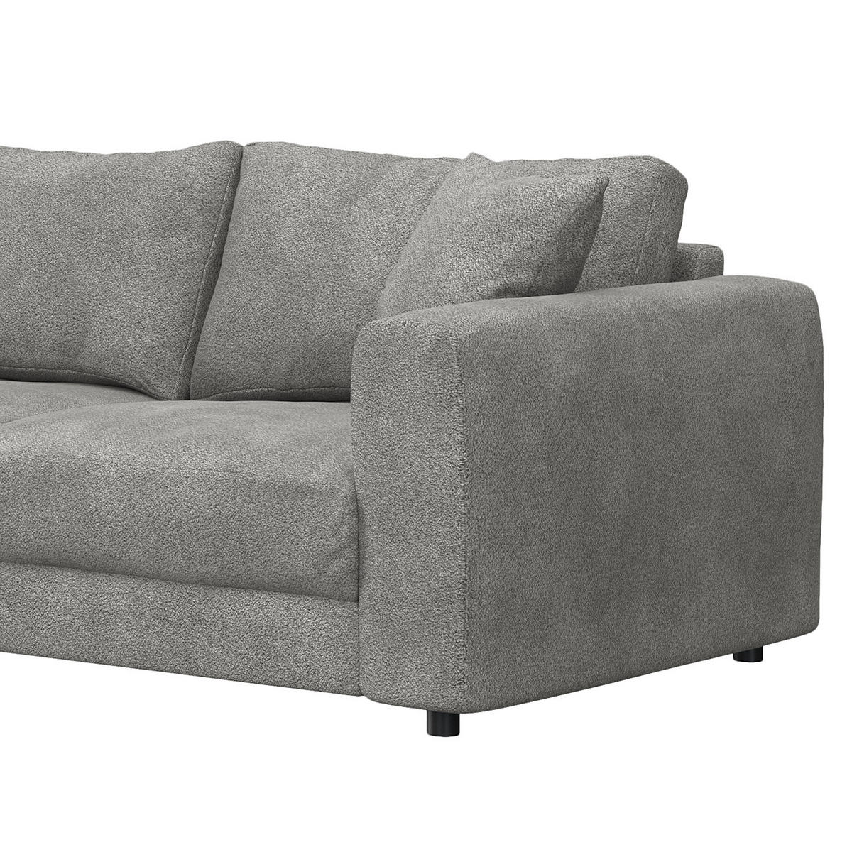 2,5-SITZER SOFA - Schwarz/Grau, Kunststoff/Textil (189/79/106cm) - home24