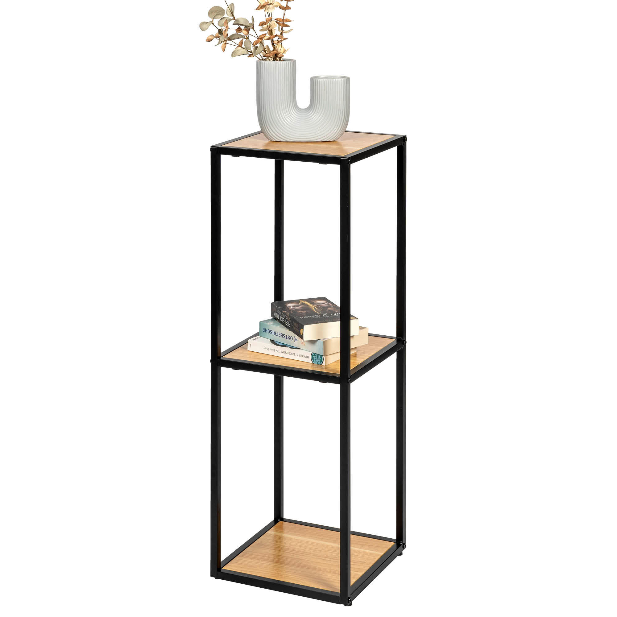 STAND-REGAL, Metall, schwarz - Schwarz, Metall (30/89/30cm) - eluno