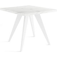 ESSTISCH Quadro quadratischer ausziehbarer, Marmor Weiß 100-200/100/76 cm - Ecru/Weiß, Holz/Holzwerkstoff (100/100/76cm) - WFL GROUP