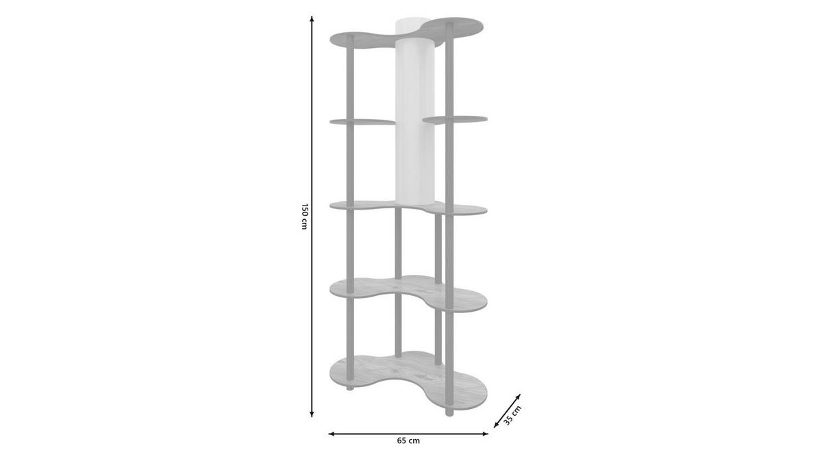 STEHLAMPE ALUNA Walnuss Dekor Holz - Nussbaumfarben, Holz (17/17/150cm) - KAWOLA